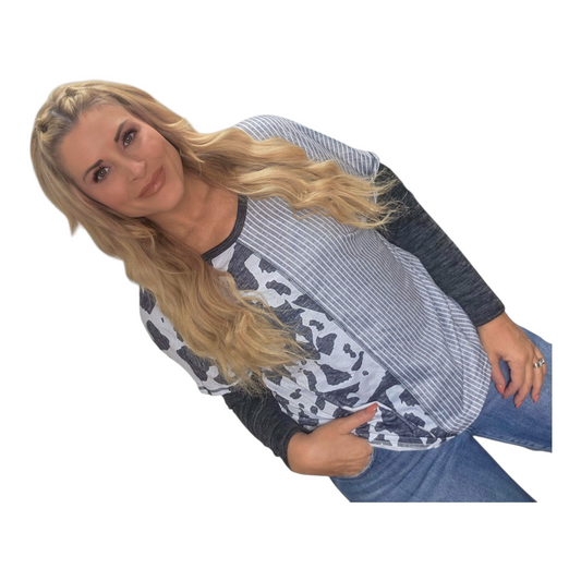 Cow Block Lightweight Long Sleeve