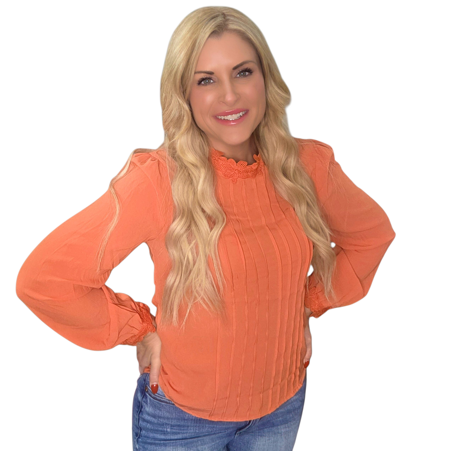 Orange Dressy Long Sleeve